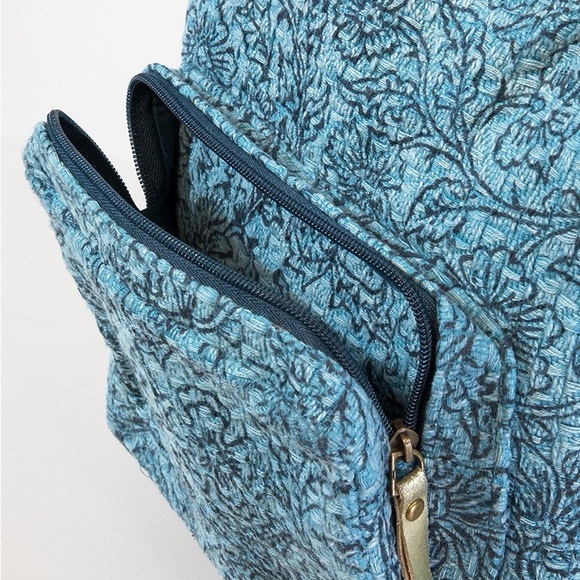 Blue Vine Print Backpack Fabric NWT - Picture 9 of 17